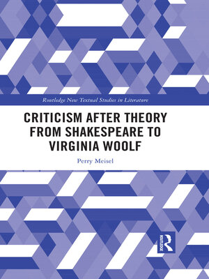 cover image of Criticism After Theory from Shakespeare to Virginia Woolf